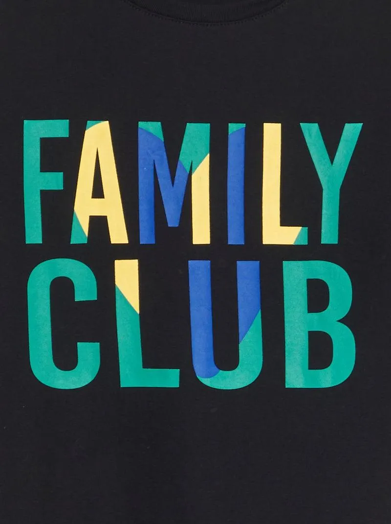 T-shirt em algodão de gola redonda - PRETO