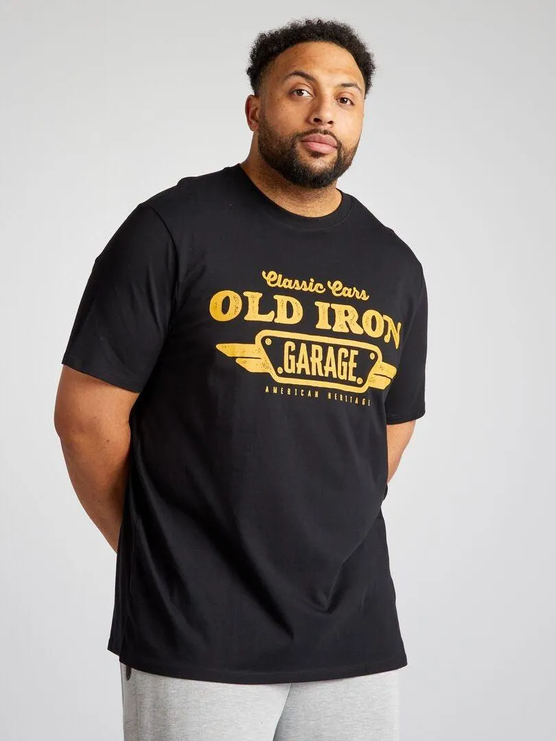 T-shirt em malha jersey - PRETO