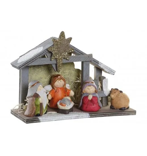 FIGURA NASCIMENTO PRESEPIO TERRACOTA LED 21.5*8.5*15 - NV-184092