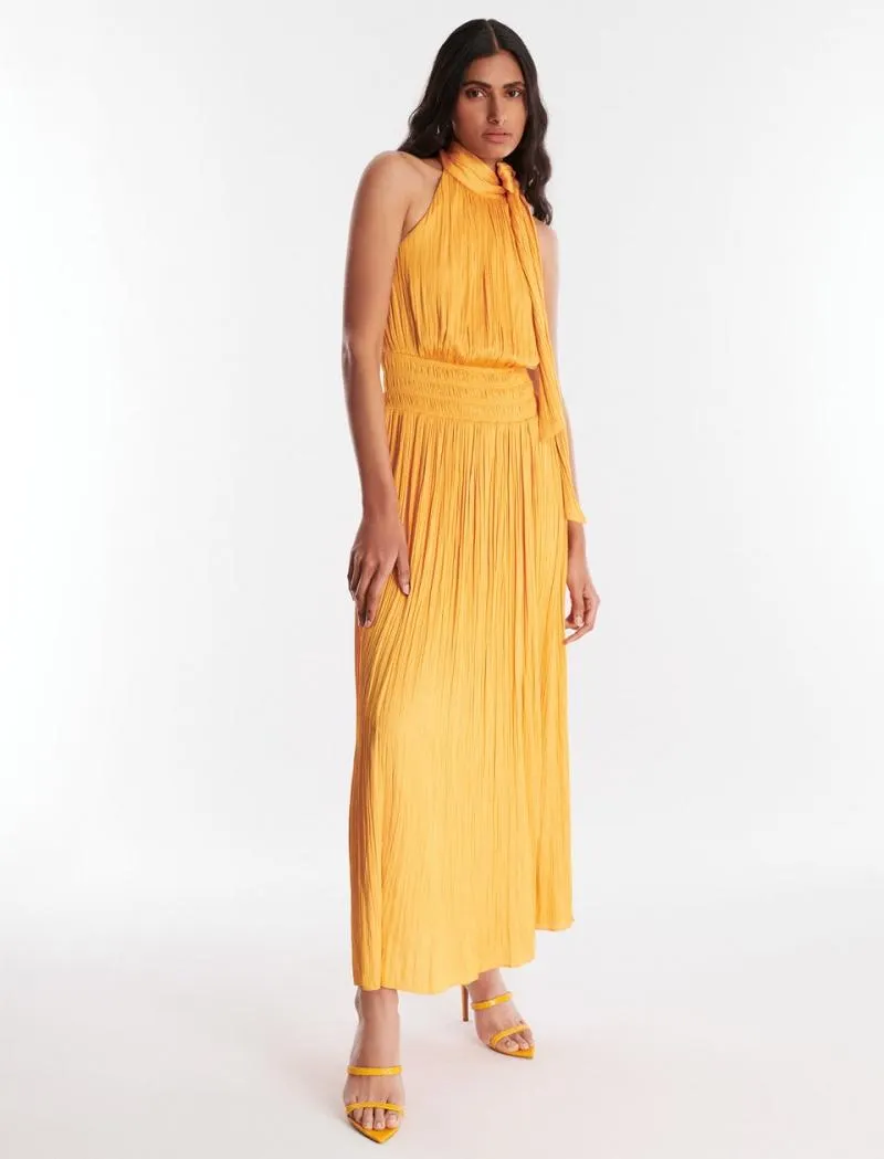 Vestido Maxi BCBGMAXAZRIA Xenia Halter Gown Amarelas | NZLGS-0723