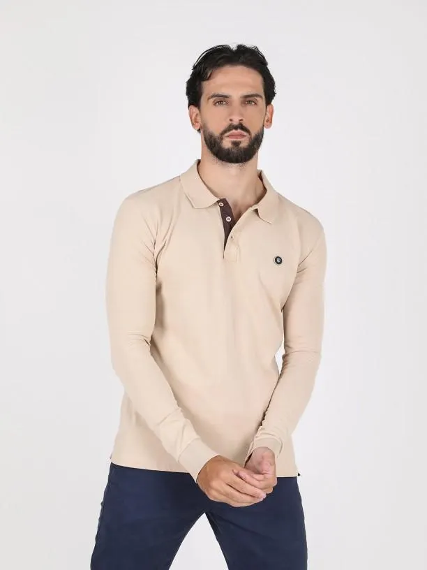 Polo de manga comprida 100% algodão