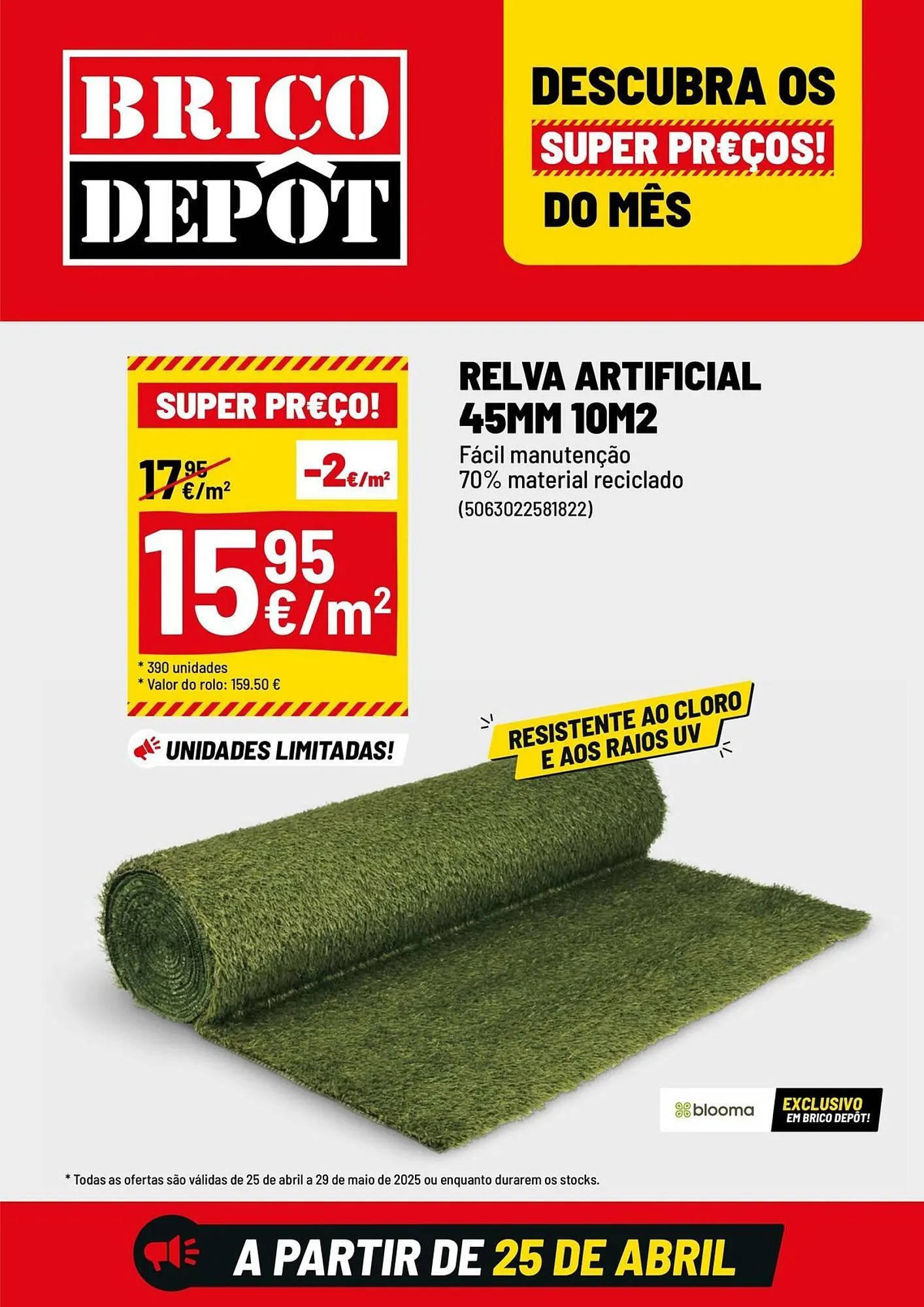 Folheto Folheto Brico Depôt de 25 de abril até 29 de maio 2025 - Pagina 1