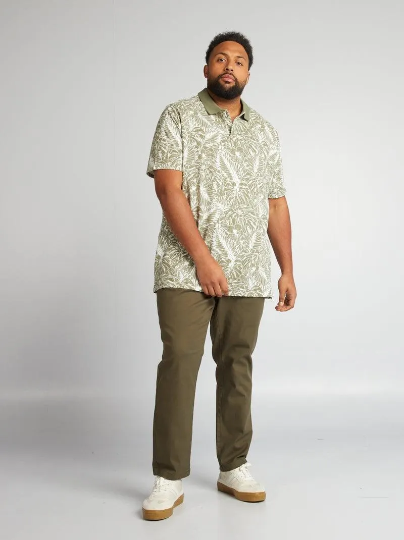 Polo estampado florido - CAQUI