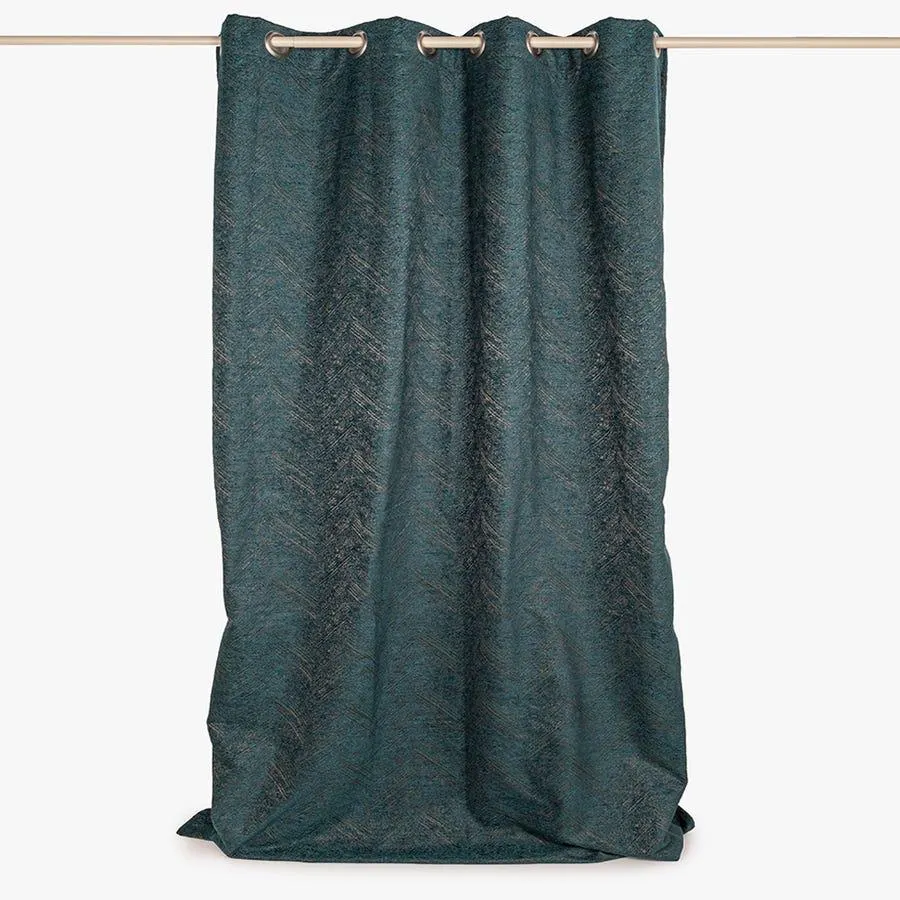 Cortinado chenille verde escuro 140x270cm SIMONE