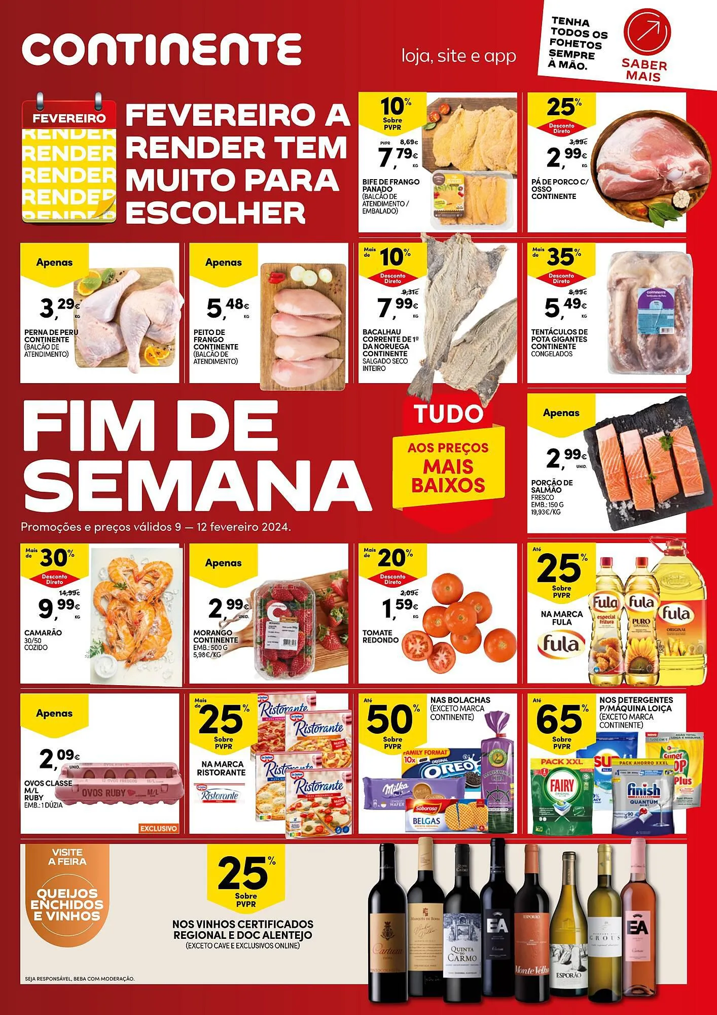 Folheto Folheto Continente Fim de Semana de 9 de fevereiro até 12 de fevereiro 2024 - Pagina 1