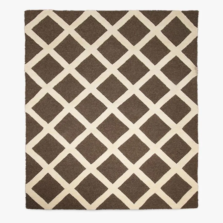 Tapete lã castanho 200x300 cm LUZIA