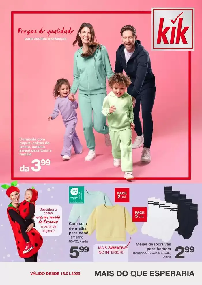 Folheto Preços de qualidade para adultos e crianças de 13 de janeiro até 19 de janeiro 2025 - Pagina 1