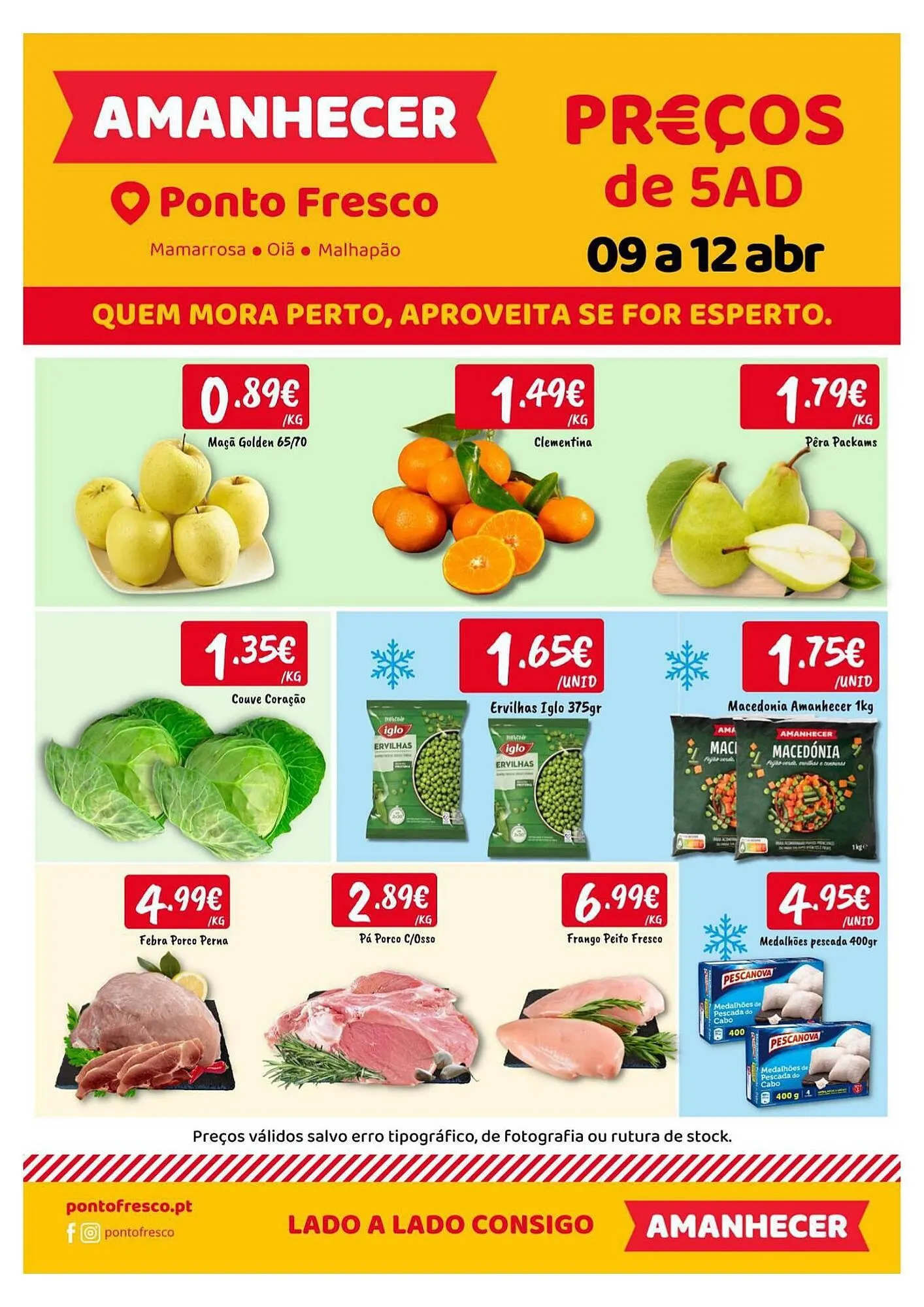 Folheto Folheto Ponto Fresco de 9 de abril até 12 de abril 2026 - Pagina 1