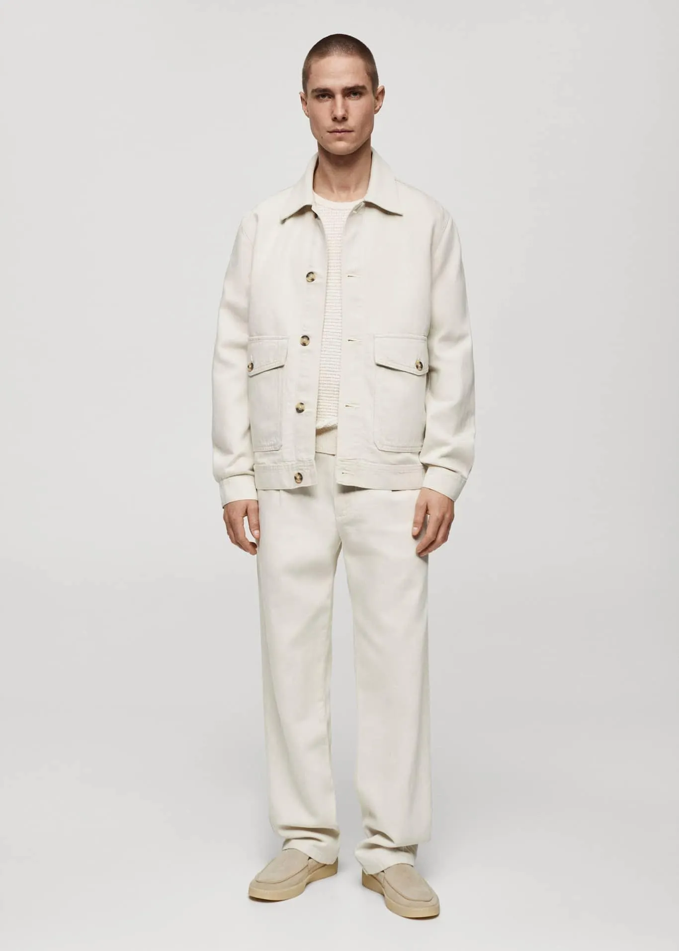 Bavlněná svrchní košile s kapsami bavlna a len