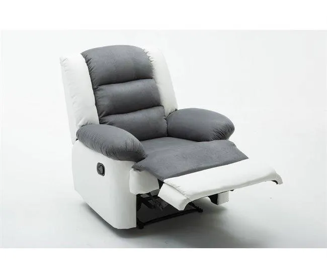 Poltrona de relaxamento "Buckingham" - 85 x 93 x 100 cm - Branco / Cinza claro