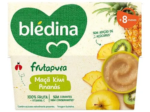 tacinha fruta bledina maçãkiwi e ananás 4x95g