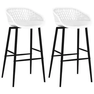 vidaXL Cadeiras de bar 2 pcs branco