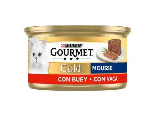 comida húmida para gato gourmet gold mousse com vaca 85g