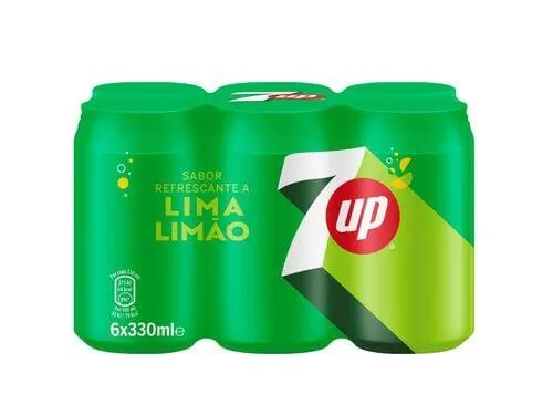 refrigerante 7up com gás lata 6x0.33l