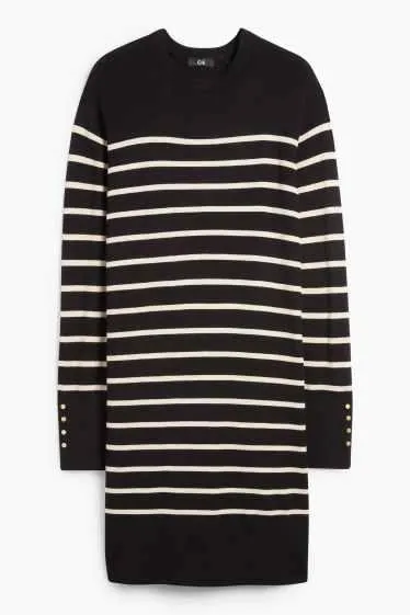 Fine knit dress - straight fit - striped