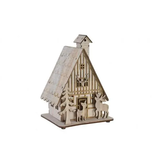 CASA LED MADEIRA 17*15.5*23 NATURAL - NV-151514