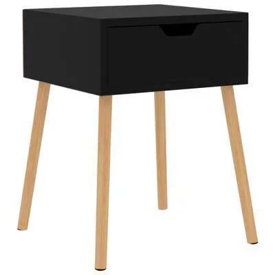 vidaXL Mesa de cabeceira 40x40x56 cm aglomerado preto