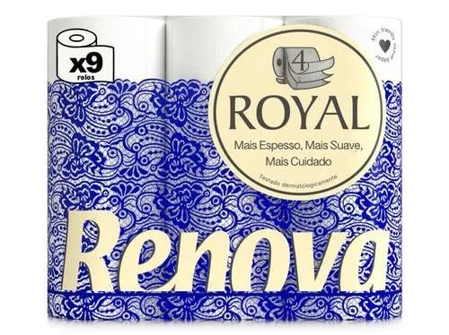papel renova higiénico 4 folhas 9 rolos