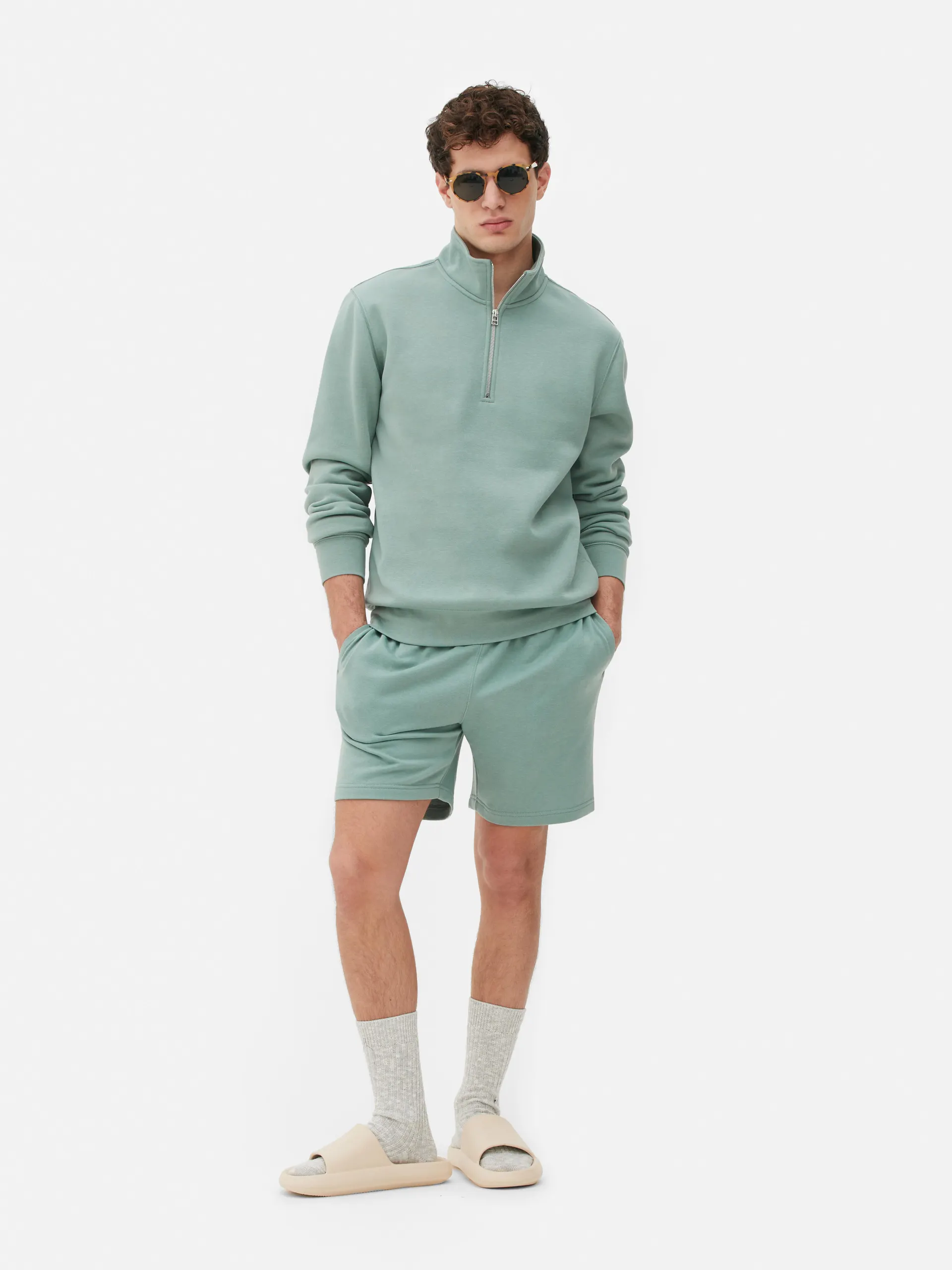 Essential-Sweatshirt mit Viertelreißverschluss