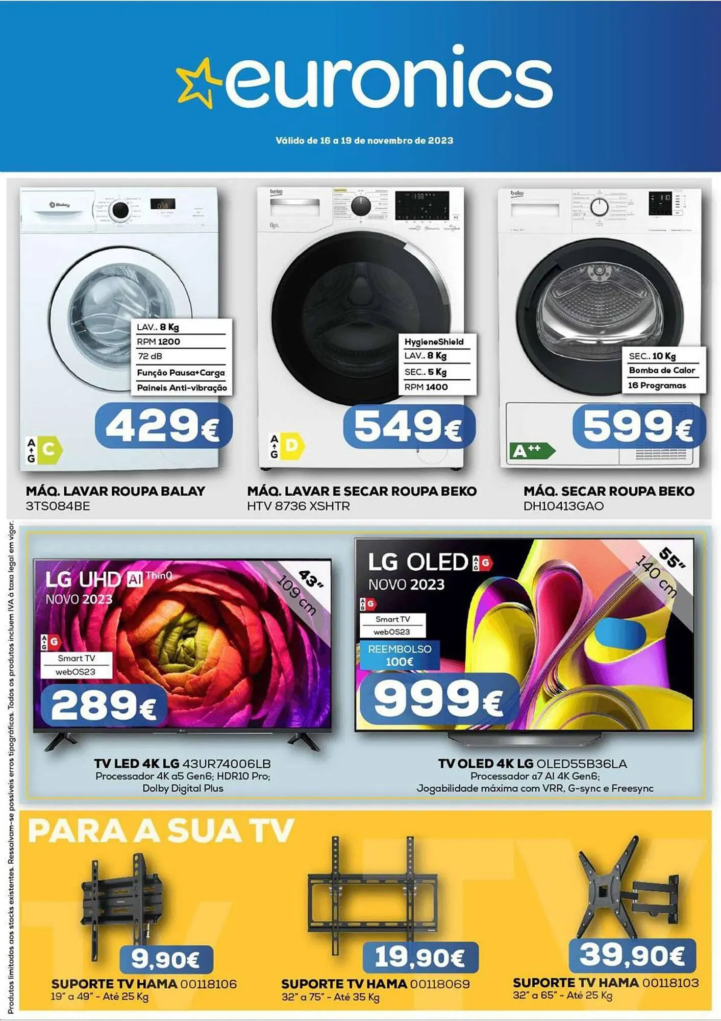 Folheto Folheto Euronics de 17 de novembro até 19 de novembro 2023 - Pagina 1