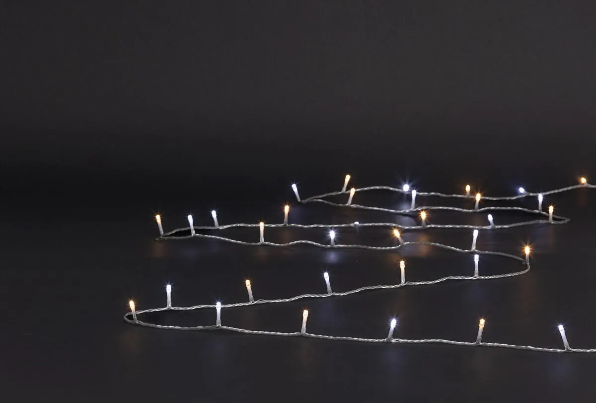 Série Luminosa De Natal Branco Frio E Quente 100 LEDs