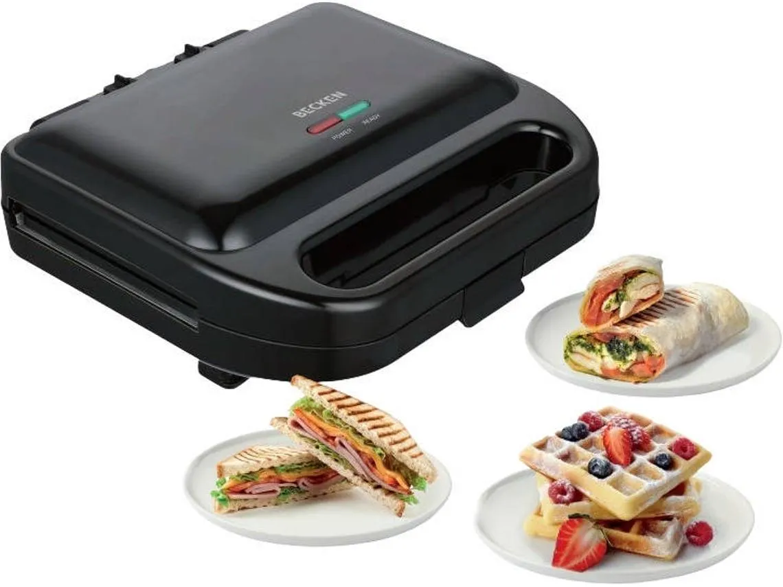 Sanduicheira BECKEN BSM8892 3 em 1 (750 w - Preto)