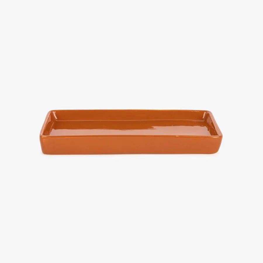 Tabuleiro de cerâmica castanho 11,5x22cm SIXTIES