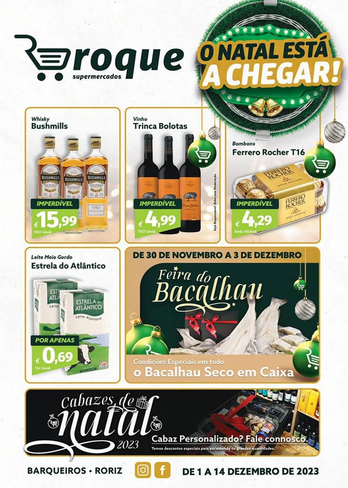 Folheto Folheto Roque Supermercados de 1 de dezembro até 14 de dezembro 2023 - Pagina 1