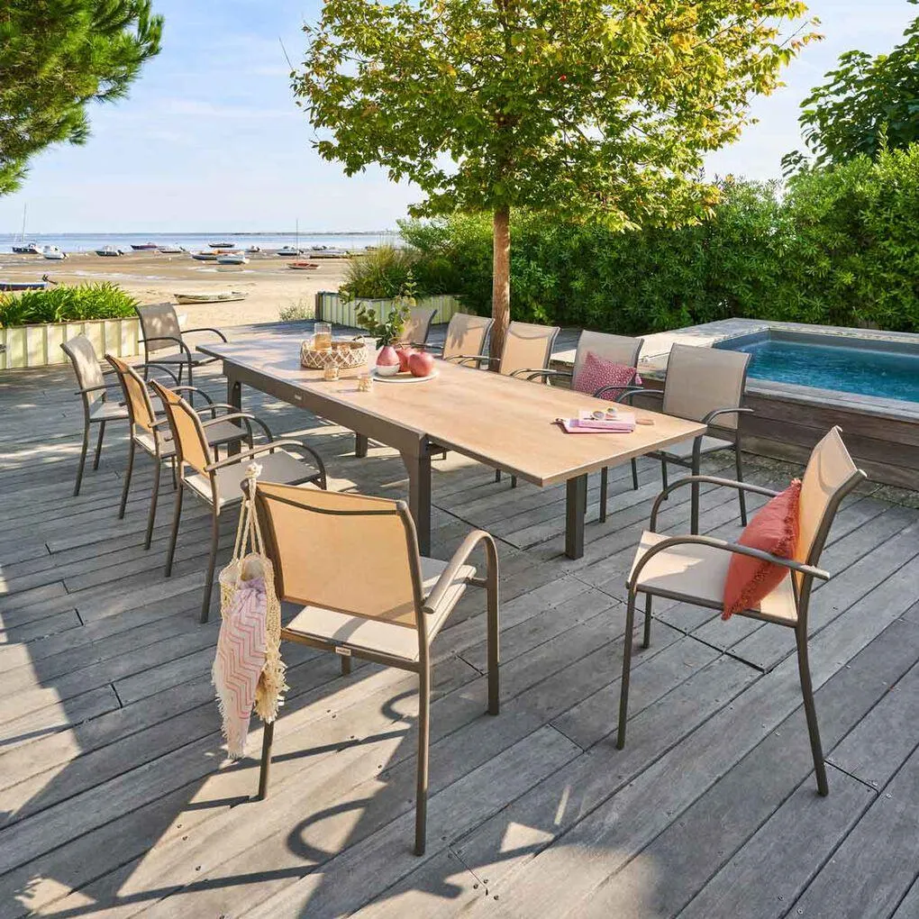 Conjunto de mesa PIAZZA 12 lugares e 6 cadeiras