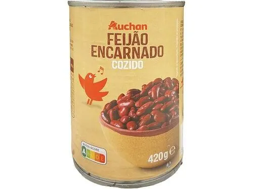 feijão encarnado auchan cozido 420(260)g