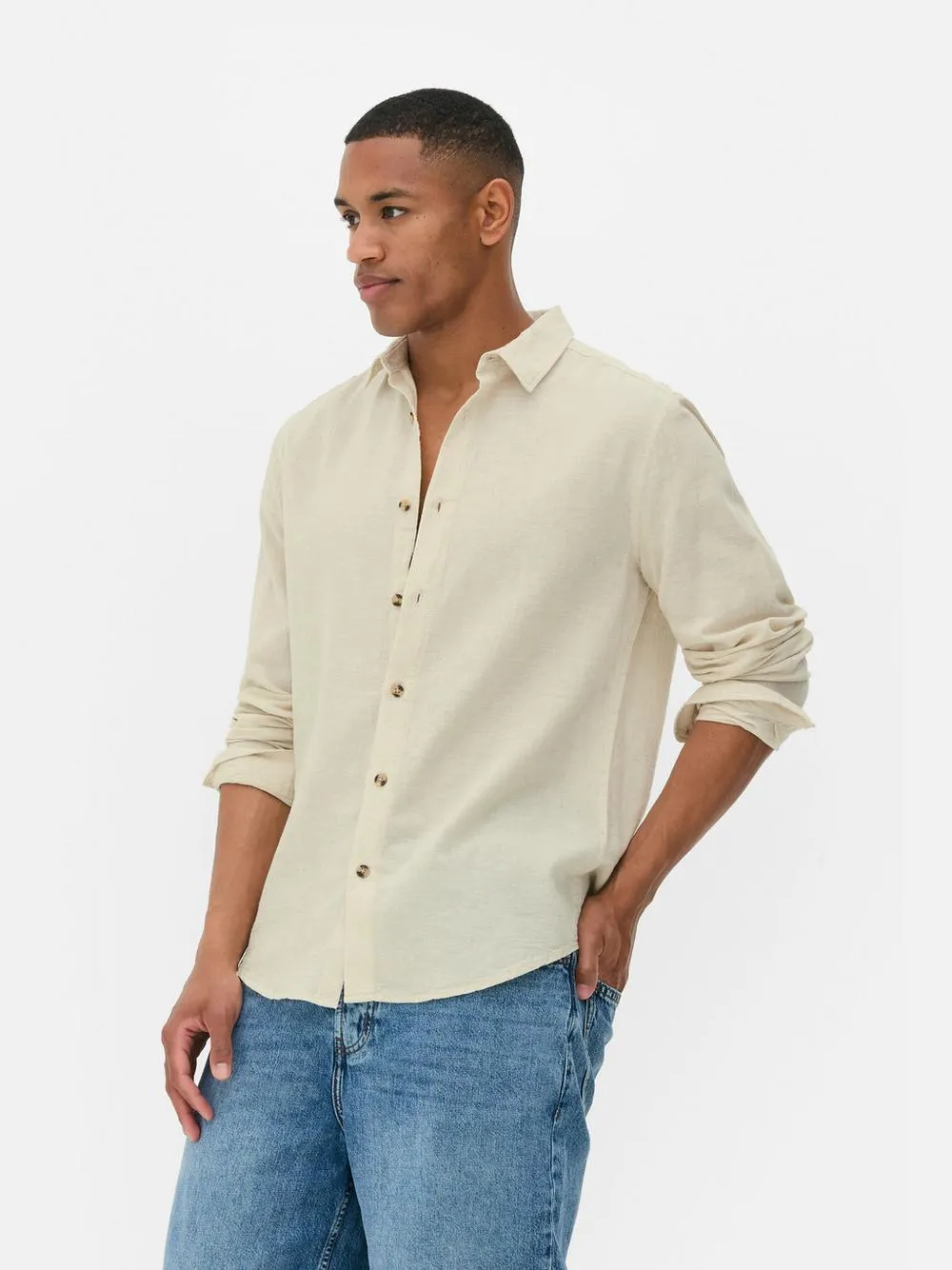 Camisa linho botões