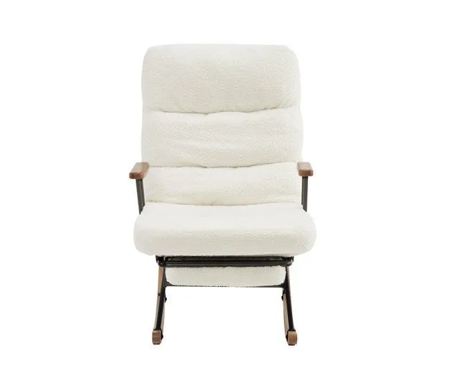 Cadeira de balanço 100 cm - ajuste de gravidade, apoio para os pés manual, função reclinável antiderrapante - Branco