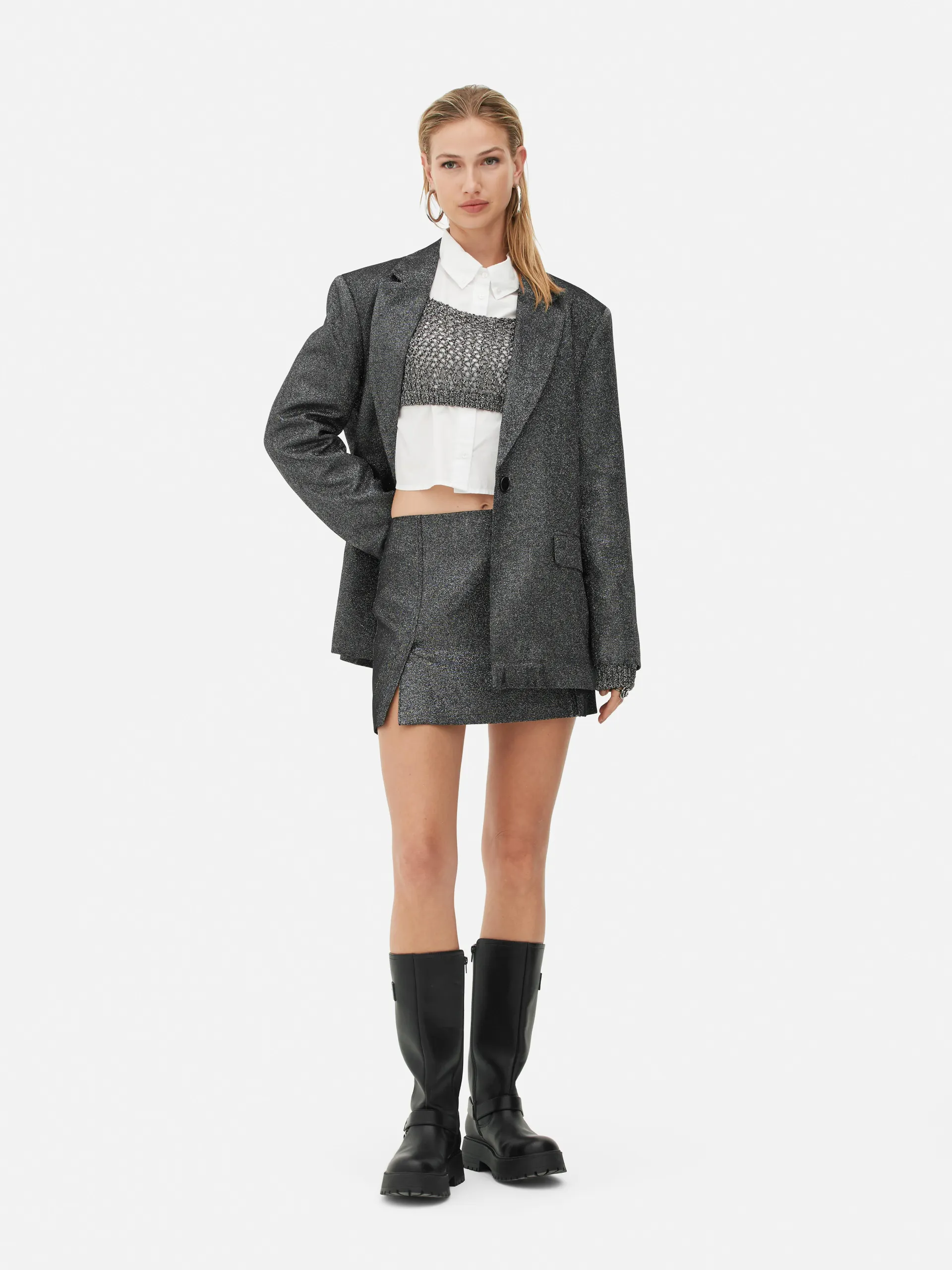 Blazer monopetto con glitter Rita Ora