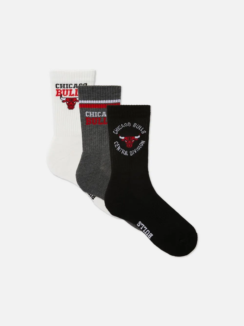 Pack 3 meias cano médio NBA Chicago Bulls