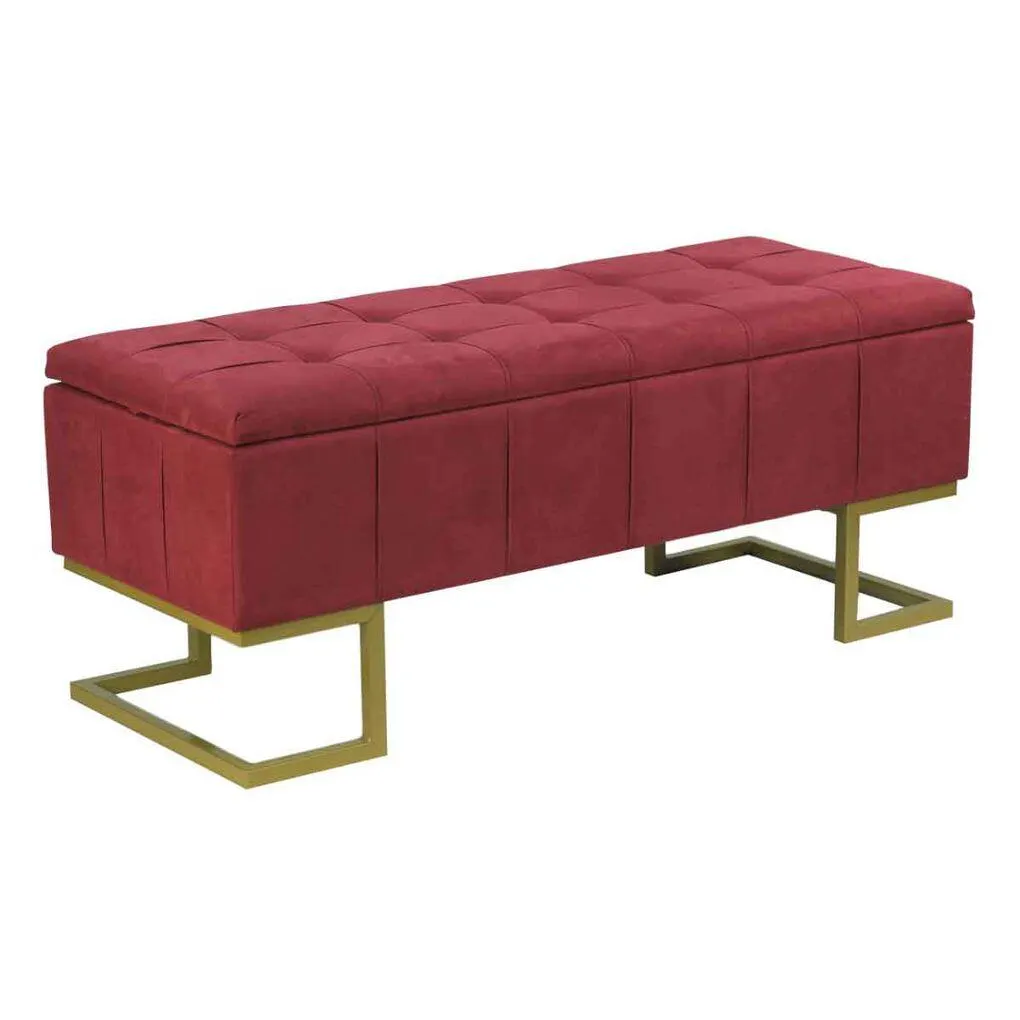 Banqueta dupla LUCE bordeaux em veludo