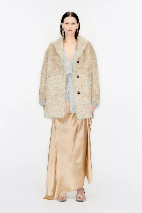 Sobretudo midi pelo bege