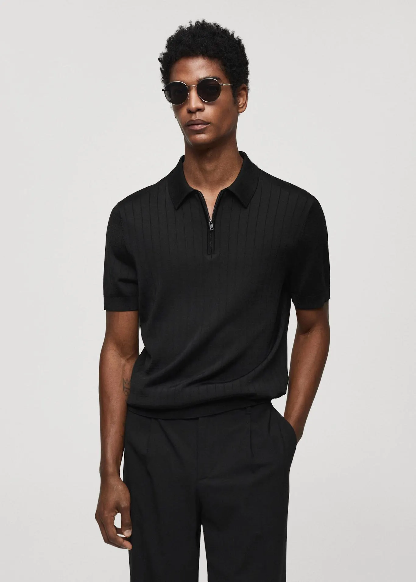 Polo algodón cremallera