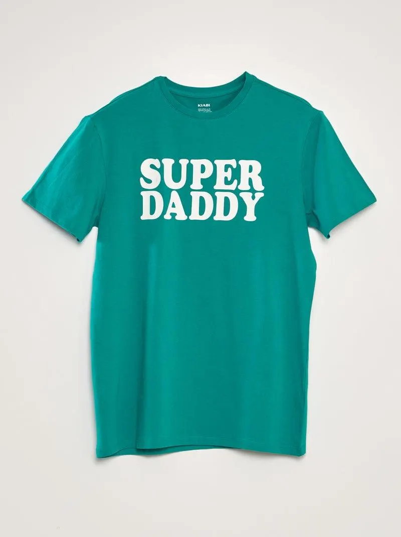 T-shirt em algodão de gola redonda - VERDE