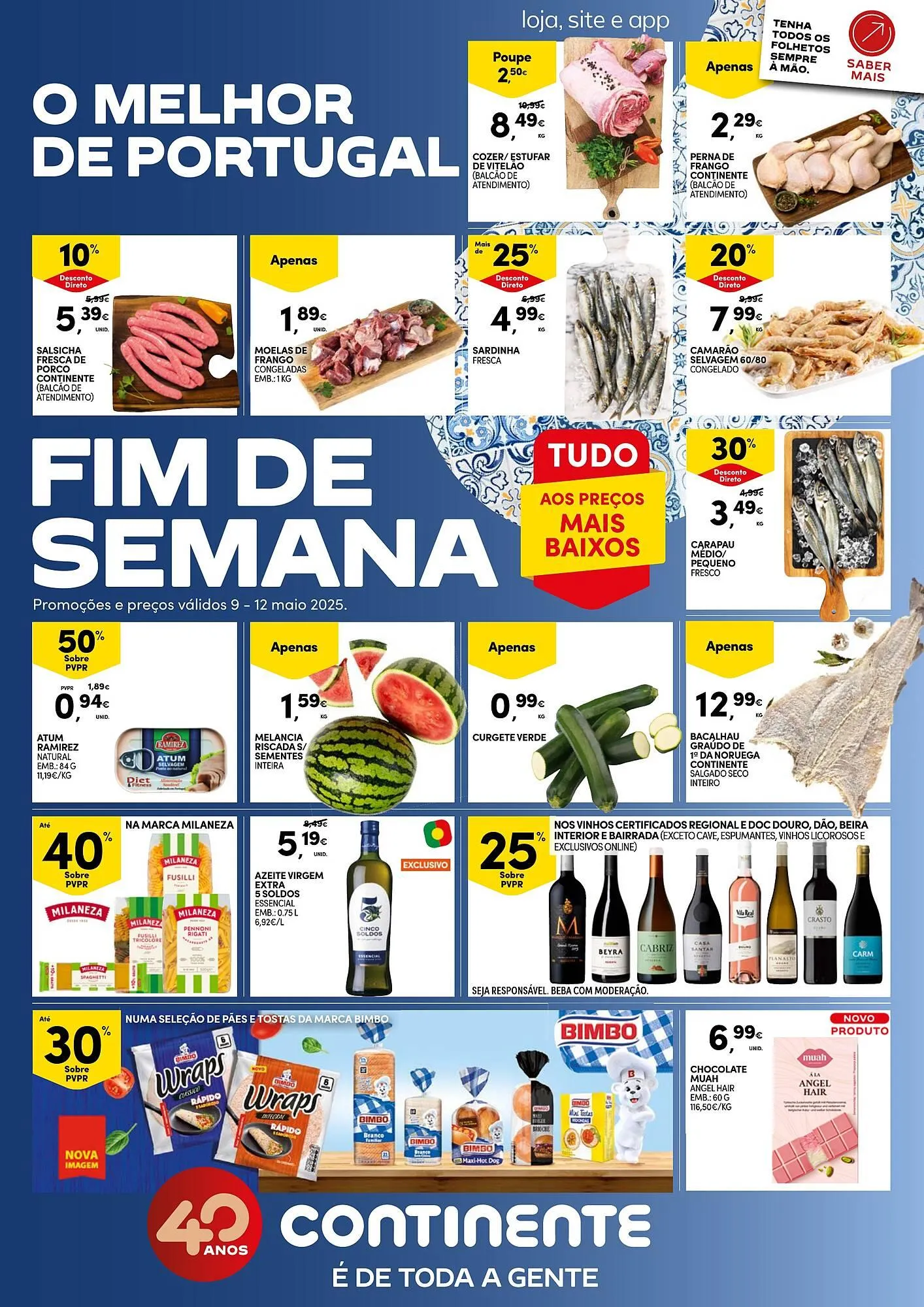Folheto Folheto Continente de 9 de maio até 12 de maio 2025 - Pagina 1