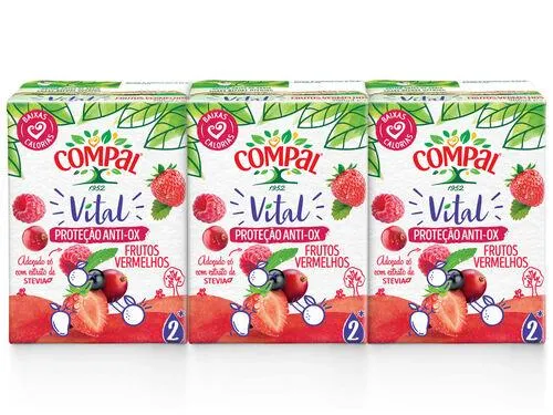 néctar compal vital frutos vermelhos tetra 3x0.20l