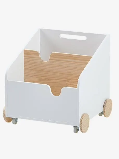 Biblioteca com rodas Montessori, LIGNE SCHOOL - branco claro liso