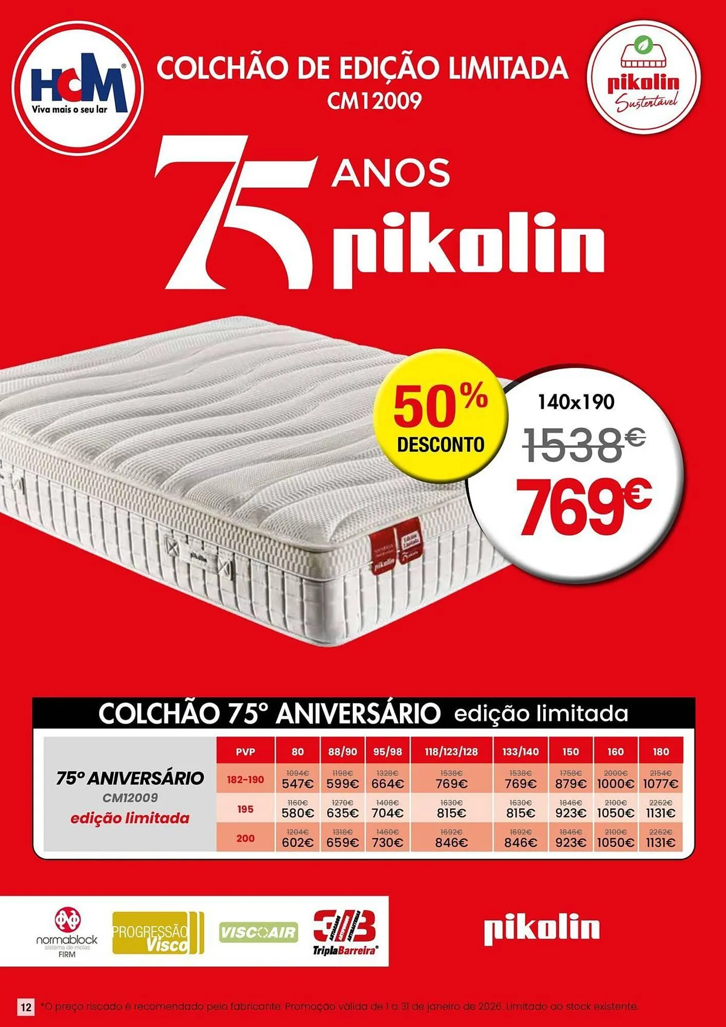 Folheto Folheto Hiper Centro do Móvel de 9 de janeiro até 31 de janeiro 2026 - Pagina 12