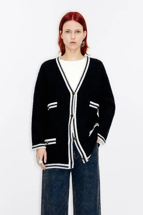 Casaco malha lã preto