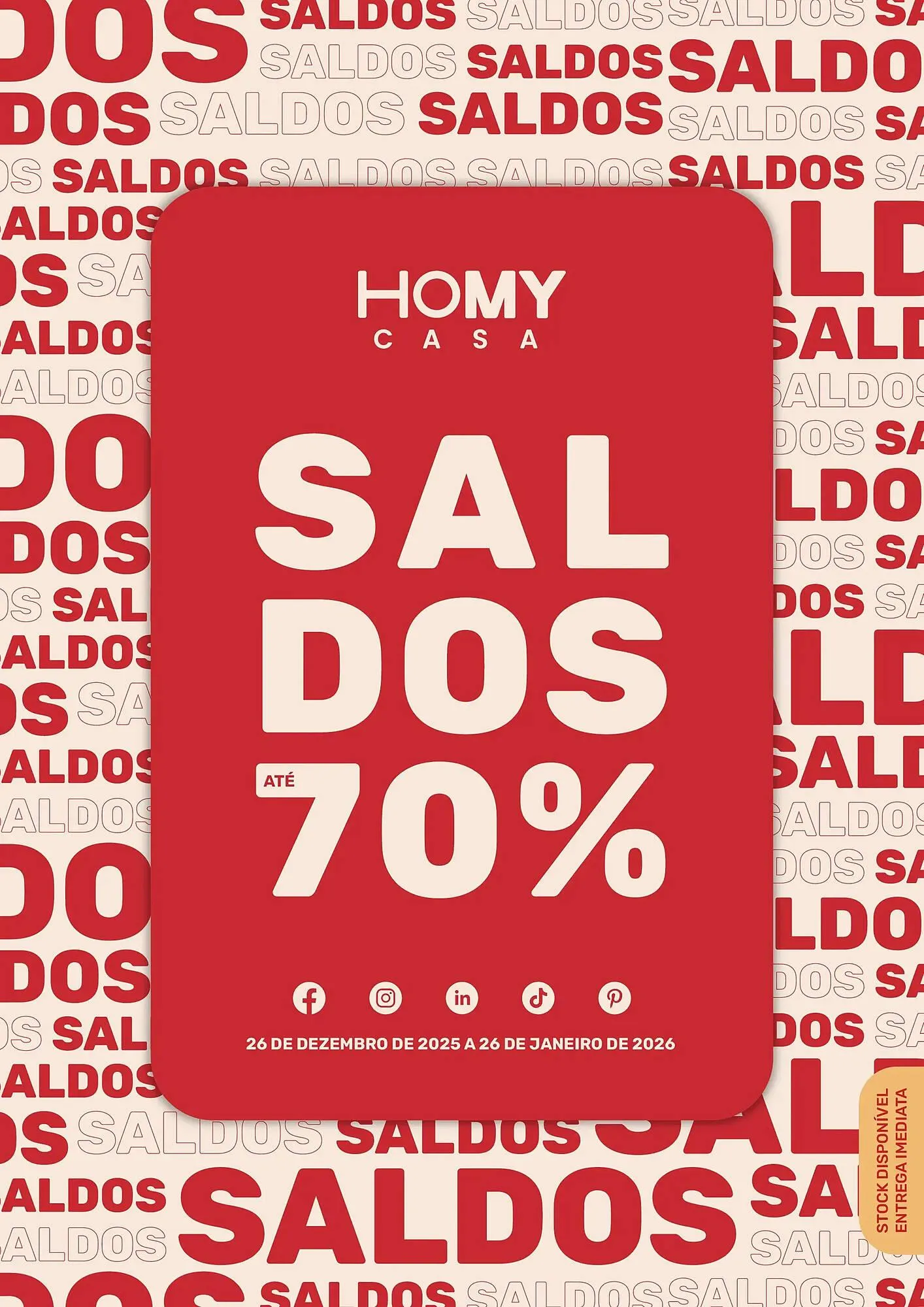 Folheto Folheto Homy Casa de 26 de dezembro até 26 de janeiro 2026 - Pagina 1