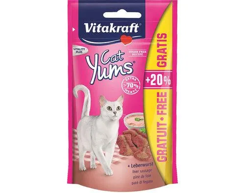 snacks para gato vitakraft cat yums com paté figado 40g