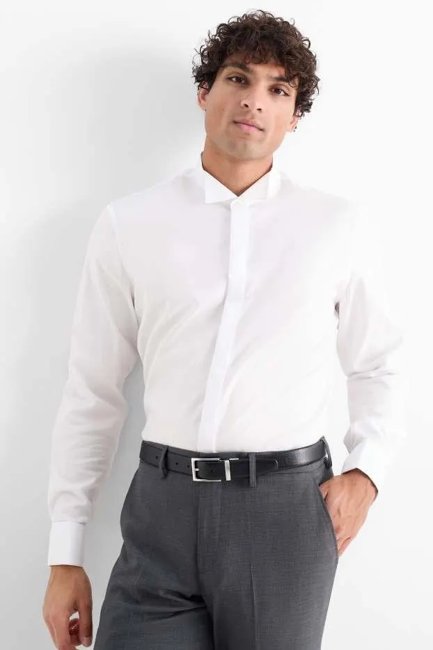 Tuxedo shirt - regular fit - wing collar - easy-iron