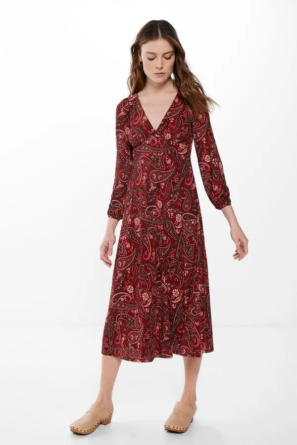 Vestido Midi Estampado Paisley