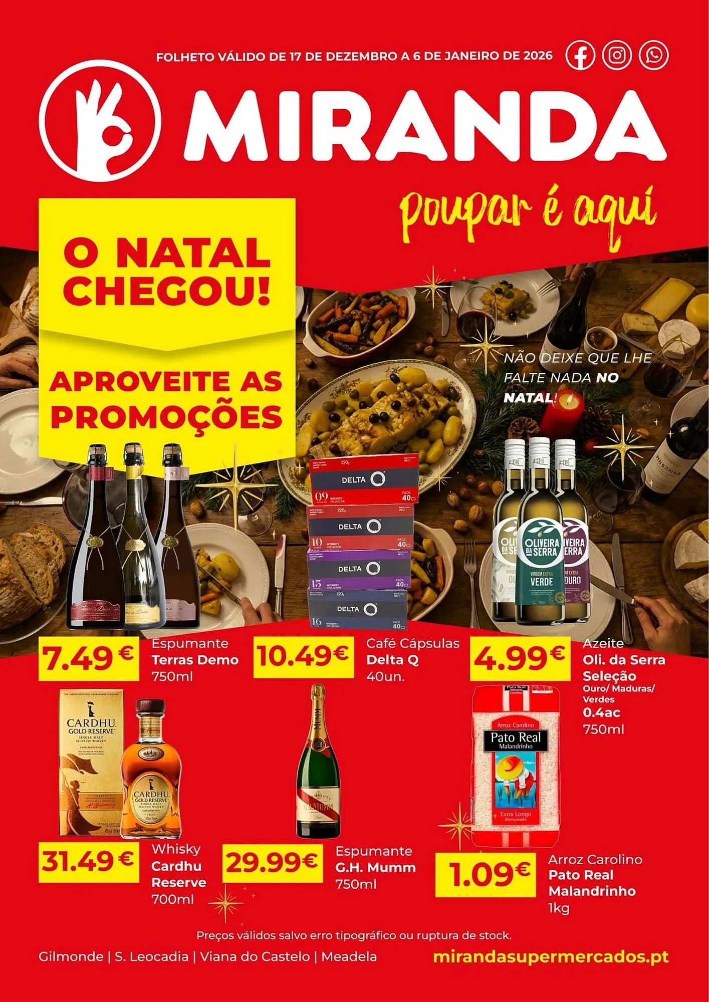 Folheto Folheto Miranda Supermercados de 17 de dezembro até 6 de janeiro 2026 - Pagina 1