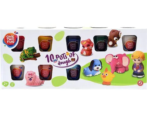 plasticina one two fun pote 10x140g