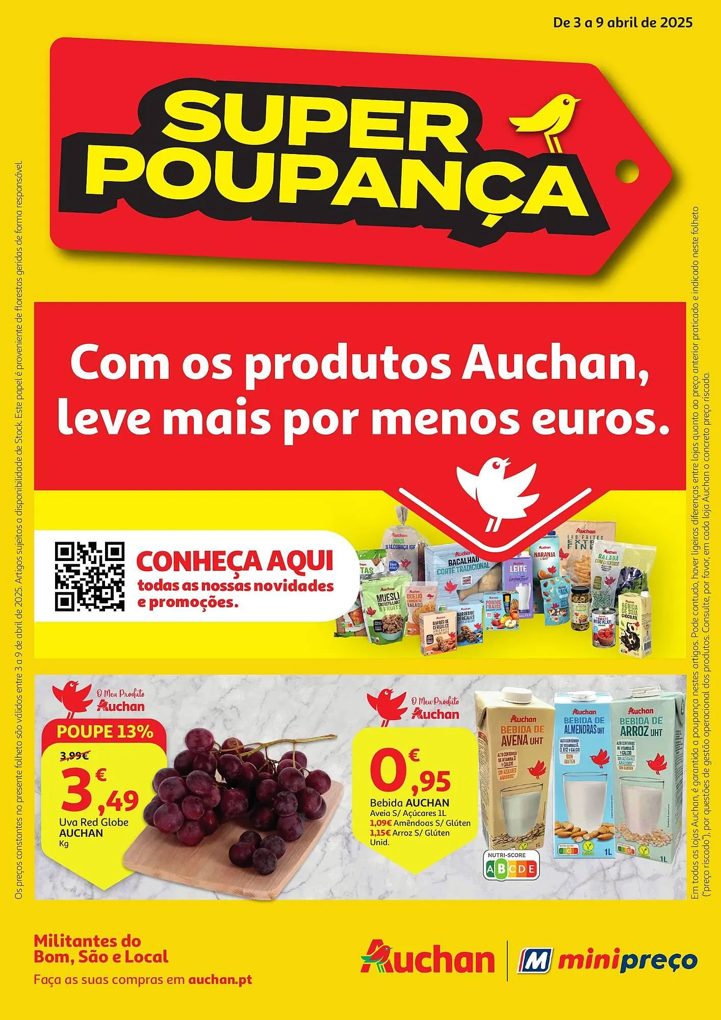 Folheto Folheto Auchan de 3 de abril até 9 de abril 2025 - Pagina 1